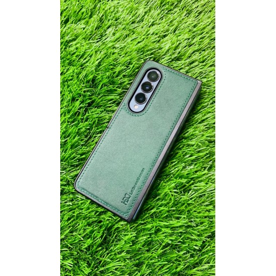 Genuine Leather Case For Samsung Galaxy Z Fold 4 - Green Genuine Leather Case For Samsung Galaxy Z Fold 4 - Green