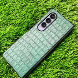 Green Crocodile Texture Leather Case For Samsung Galaxy Z Fold 4 Green Crocodile Texture Leather Case For Samsung Galaxy Z Fold 4
