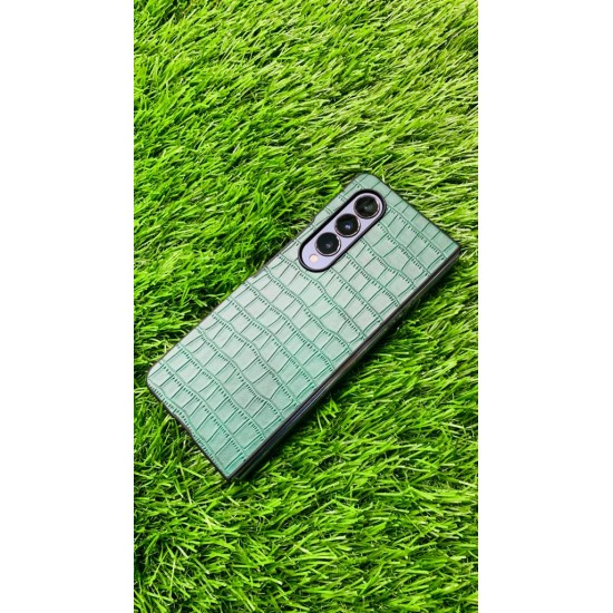 Green Crocodile Texture Leather Case For Samsung Galaxy Z Fold 4