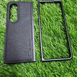 Genuine Leather Case For Samsung Galaxy Z Fold 4 - Black Genuine Leather Case For Samsung Galaxy Z Fold 4 - Black