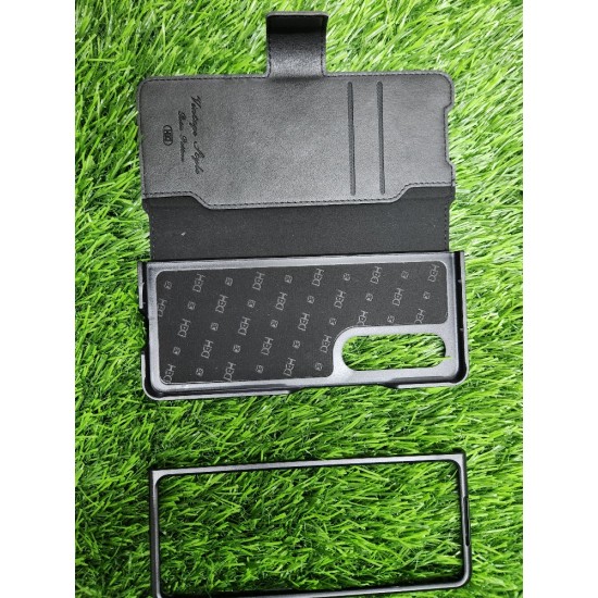 Genuine Leather Case For Samsung Galaxy Z Fold 4 - Black Genuine Leather Case For Samsung Galaxy Z Fold 4 - Black