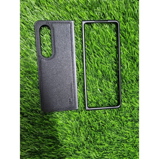 Genuine Leather Case For Samsung Galaxy Z Fold 4 - Black Genuine Leather Case For Samsung Galaxy Z Fold 4 - Black
