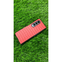 Red Crocodile Texture Leather Case For Samsung Galaxy Z Fold 4