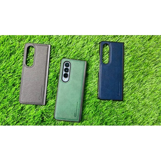 Genuine Leather Case For Samsung Galaxy Z Fold 4 - Green