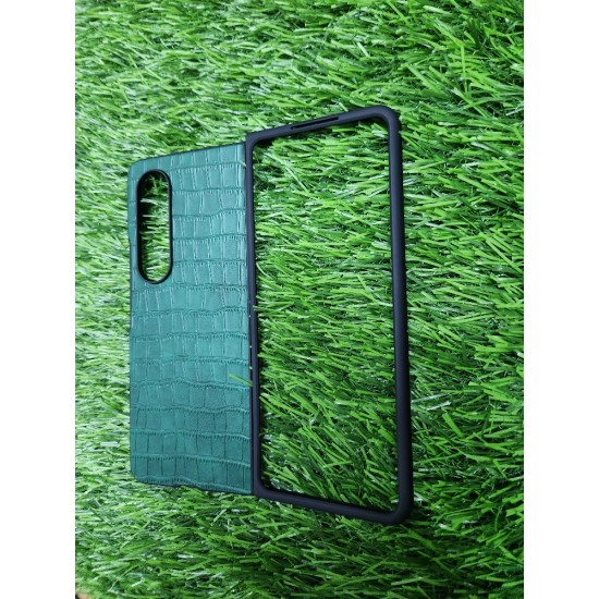 Green Crocodile Texture Leather Case For Samsung Galaxy Z Fold 4 Green Crocodile Texture Leather Case For Samsung Galaxy Z Fold 4