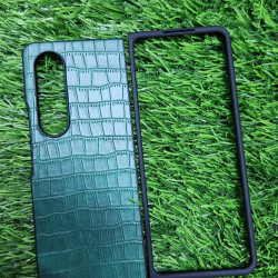 Green Crocodile Texture Leather Case For Samsung Galaxy Z Fold 4 Green Crocodile Texture Leather Case For Samsung Galaxy Z Fold 4