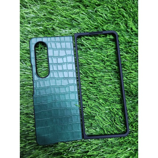 Green Crocodile Texture Leather Case For Samsung Galaxy Z Fold 4