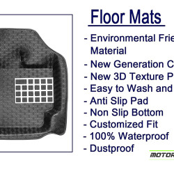 4.5D Universal Car Floor Mat Black - Skoda Slavia by Motorbhp 4.5D Universal Car Floor Mat Black - Skoda Slavia by Motorbhp