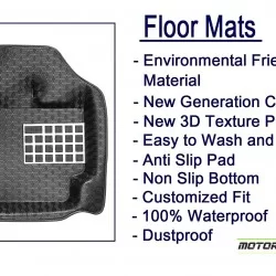 4.5D Universal Car Floor Mat Black - Honda Accord (2015-Onwards) by Motorbhp
