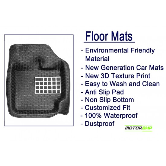 4.5D Universal Car Floor Mat Black - Tata Punch by Motorbhp