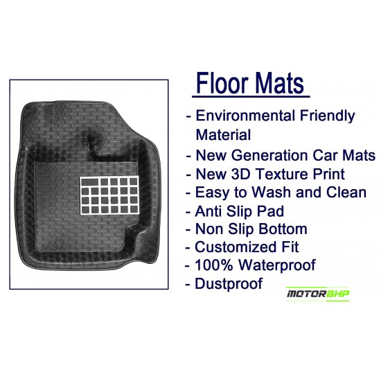 4.5D Universal Car Floor Mat Black - Maruti Suzuki Alto 800 by Motorbhp