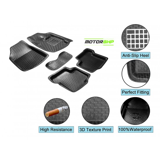 4.5D Universal Car Floor Mat Black - Tata Punch by Motorbhp
