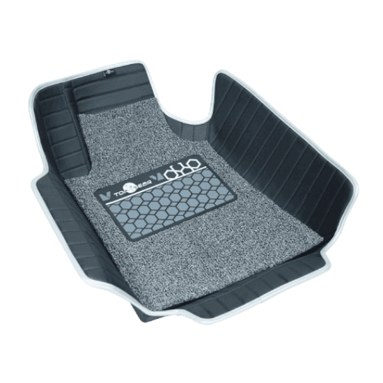 Honda Amaze 4D Boss Top Gear Leatherite Car Floor Mat Black (With Grass Mat)