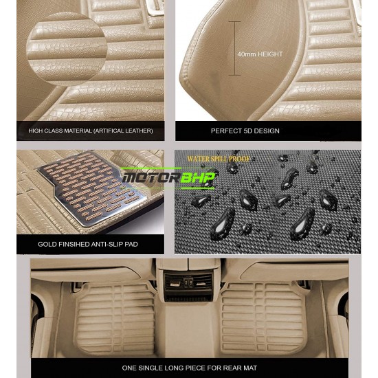 Ford EcoSport Old Premium Quality 5D Car Floor Mat- Beige