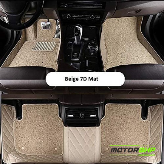 7D Car Floor Mat Beige - Hyundai i10 by Motorbhp