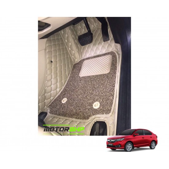 7D Car Floor Mat Beige - Honda Amaze by Motorbhp