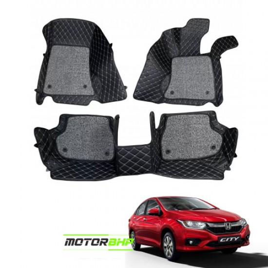 7D Car Floor Mat Black - Honda City 2020-2021 by Motorbhp