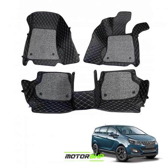 7D Car Floor Mat Black - Mahindra Marazzo by Motorbhp