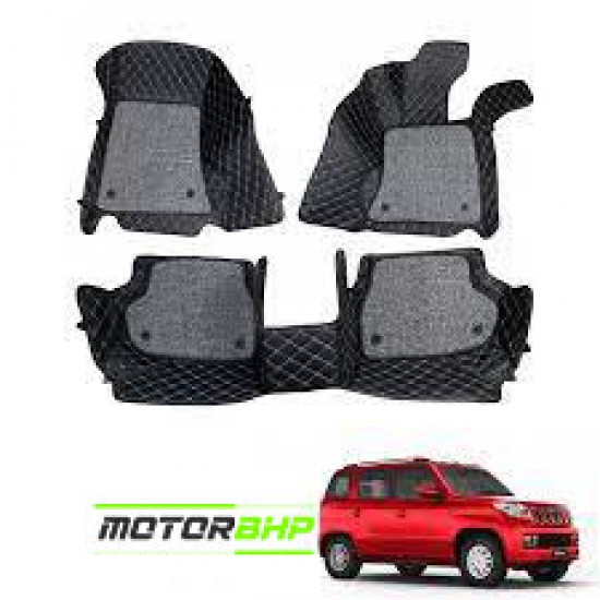 7D Car Floor Mat Black - Mahindra TUV300 by Motorbhp