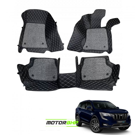 7D Car Floor Mat Black - Mahindra XUV700 by Motorbhp