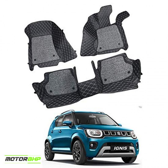 7D Car Floor Mat Black - Maruti Suzuki Ignis by Motorbhp