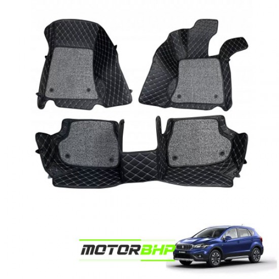 7D Car Floor Mat Black - Maruti Suzuki S Cross by Motorbhp