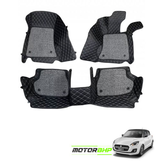 7D Car Floor Mat Black - Maruti Suzuki Swift by Motorbhp