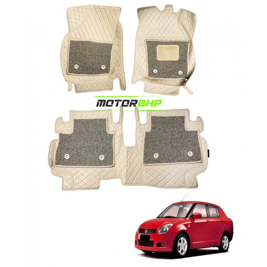 7D Car Floor Mat Beige - Maruti Suzuki  Dzire by Motorbhp