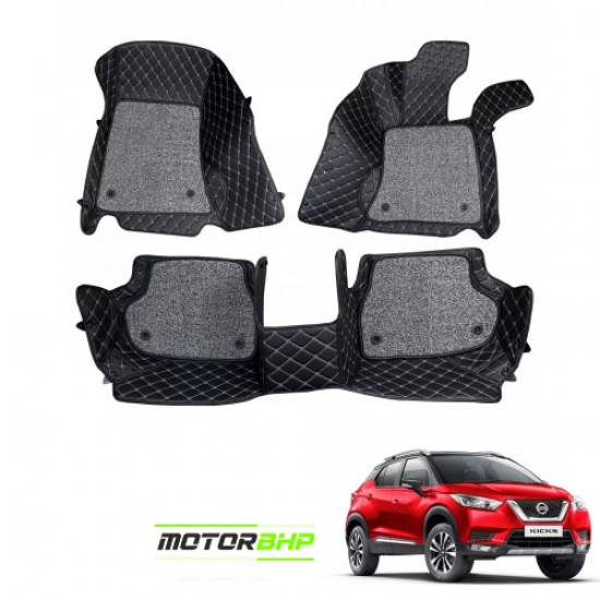 7D Car Floor Mat Black - Nissan Kicks by Motorbhp