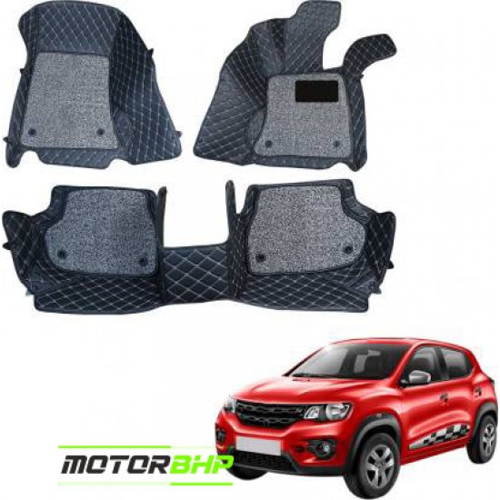 7D Car Floor Mat Black - Renault Kwid by Motorbhp