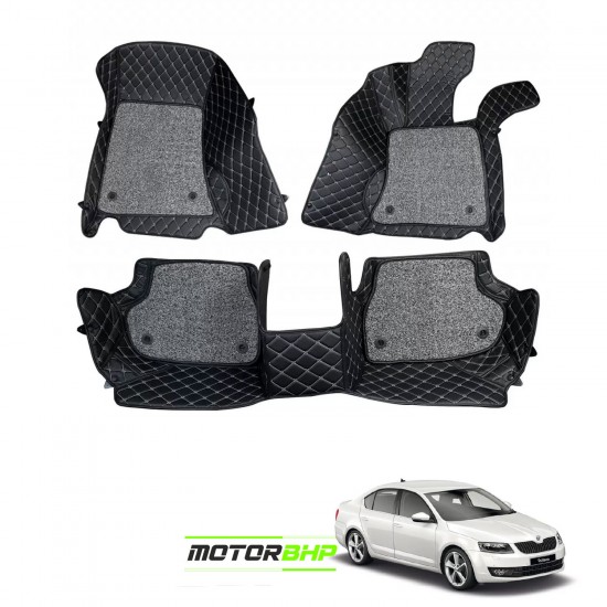 7D Car Floor Mat Black - Skoda Octavia 2014 by Motorbhp