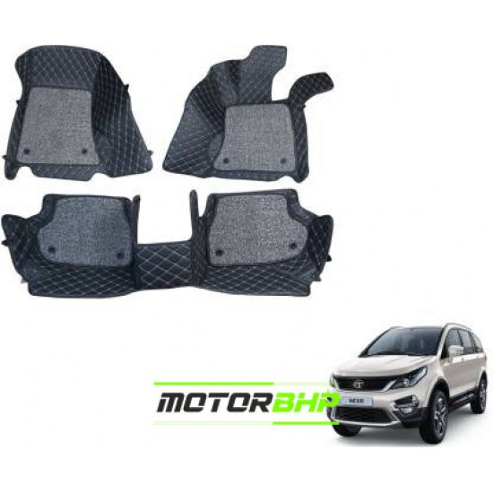 7D Car Floor Mat Black - Tata Hexa by Motorbhp