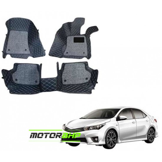 7D Car Floor Mat Black - Toyota Corolla Altis by Motorbhp