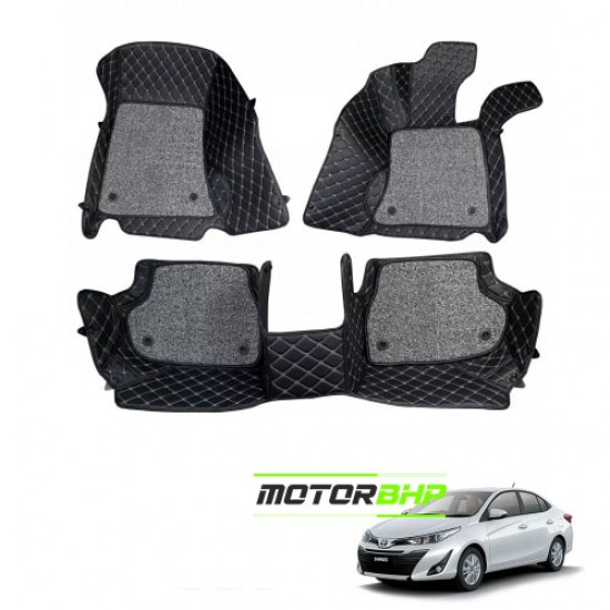 7D Car Floor Mat Black - Toyota Yaris by Motorbhp