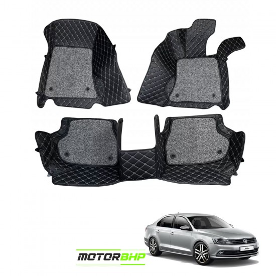 7D Car Floor Mat Black - Volkswagen Jetta by Motorbhp