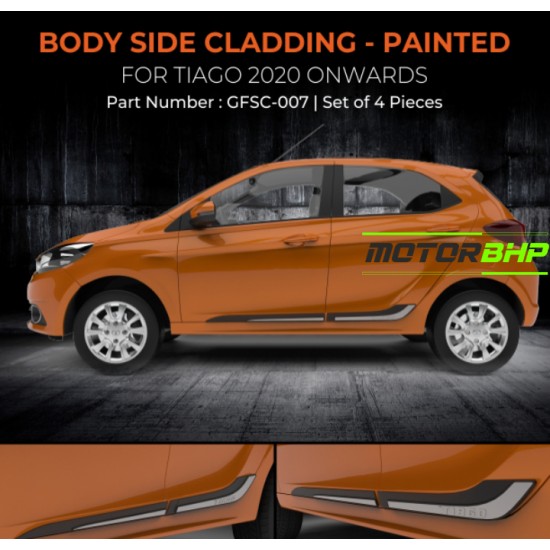 Tata Tiago Side Door Beading / Cladding Matte Black (2020 Onwards)