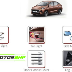Hyundai Aura (2020 Onwards) Chrome Accessories Combo Kit  (Set of 6 items)  Hyundai Aura (2020 Onwards) Chrome Accessories Combo Kit  (Set of 6 items)