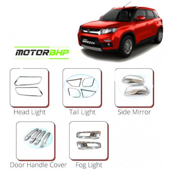 Maruti Suzuki Brezza 2016 Chrome Accessories Combo Kit (Set of 6 items)