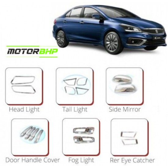  Maruti Suzuki Ciaz (2015 Onwards) Chrome Accessories Combo Kit  (Set of 7 items) 