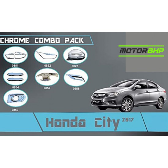 Honda City 2017 iDtec Chrome Accessories Combo Kit  (Set of 6 items) 