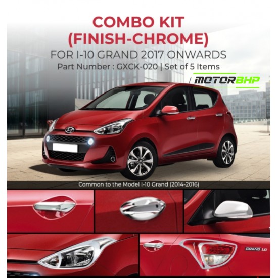 Hyundai i10 Grand Chrome Accessories Combo Kit  (Set of 5  items) 