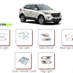 Hyundai Creta (2018 Onwards) Chrome Accessories Combo Kit  (Set of 7 items)  Hyundai Creta (2018 Onwards) Chrome Accessories Combo Kit  (Set of 7 items)