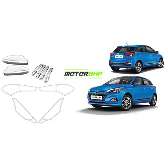 Hyundai Elite i20 Chrome Accessories Combo Kit (2019 Onwards)  (Set of 9 items) 