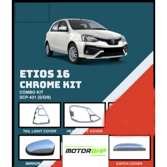 Tata Etios (2016 Onwards) Chrome Accessories Combo Kit  (Set of 5 items) 