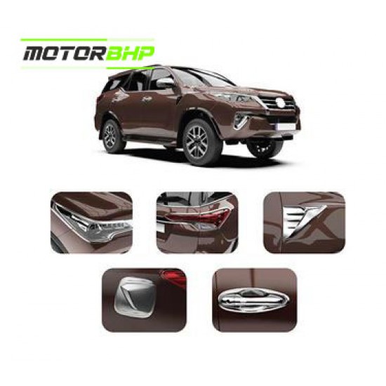 Toyota Fortuner Chrome Accessories Combo Kit (2016 Onwards) (Set of 6 items) 