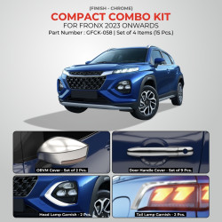 Maruti Suzuki Fronx Chrome Accessories Combo Kit (Set of 4 items)  Maruti Suzuki Fronx Chrome Accessories Combo Kit (Set of 4 items)