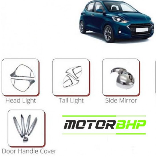 Hyundai Grand i10 Nios (2019 Onwards) Chrome Accessories Combo Kit  (Set of 6 items) 