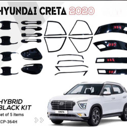 Hyundai Creta Hybrid Black Chrome Accessories Combo Kit (2020-Onwards) Set Of 5pcs  Hyundai Creta Hybrid Black Chrome Accessories Combo Kit (2020-Onwards) Set Of 5pcs