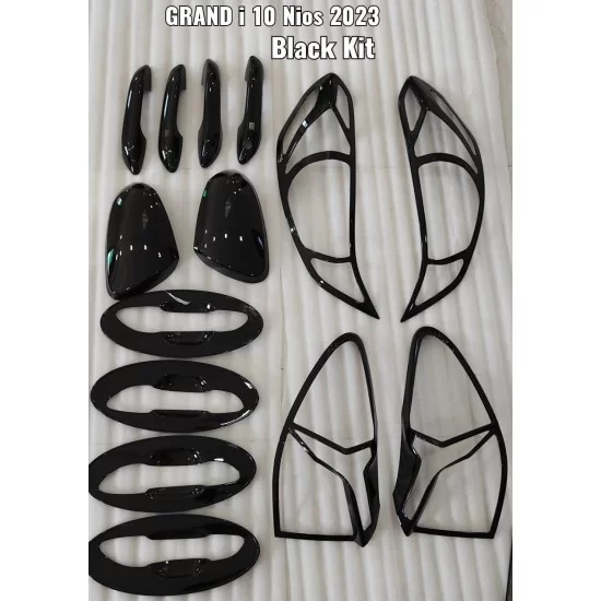 Hyundai Grand i10 Nios Black Chrome Accessories Combo Kit (2022-Onwards) Set Of 5pcs Hyundai Grand i10 Nios Black Chrome Accessories Combo Kit (2022-Onwards) Set Of 5pcs