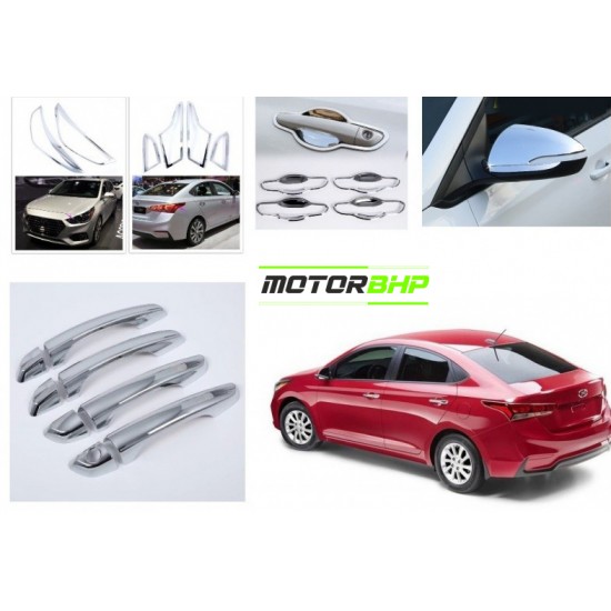 Hyundai Verna Chrome Accessories Combo Kit (2017 Onwards) (Set of 6 items) 